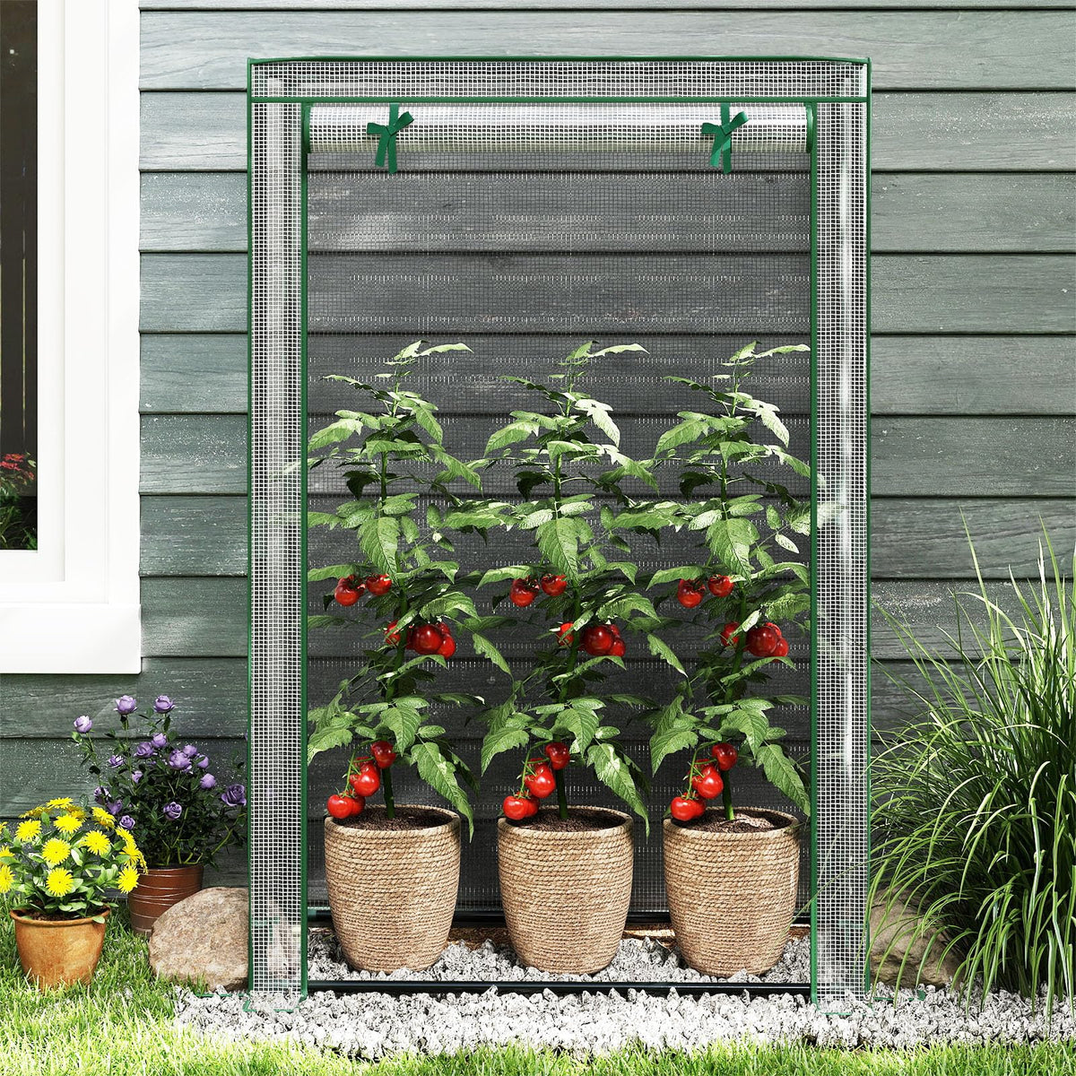 Lucktree Portable Mini Greenhouse with Roll-Up Zippered Door