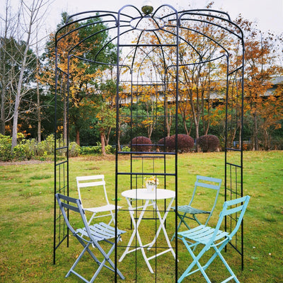 Lucktree Birdcage Shape Gazebo - 9.4' H x 6.8' W Metal Arch Trellis for Climbing Plants Clematis Vines