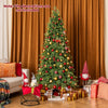 Lucktree 7.5ft Artificial Christmas Tree, Unlit Green Hinged Xmas Full Tree with 1019 Lush Branch Tips
