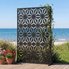 Lucktree 72''H x 48''W Freestanding Metal Privacy Screen with Stable Legs