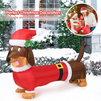 Lucktree 5.2 ft Inflatable Long Weiner Dog, Blow Up Yard Decoration