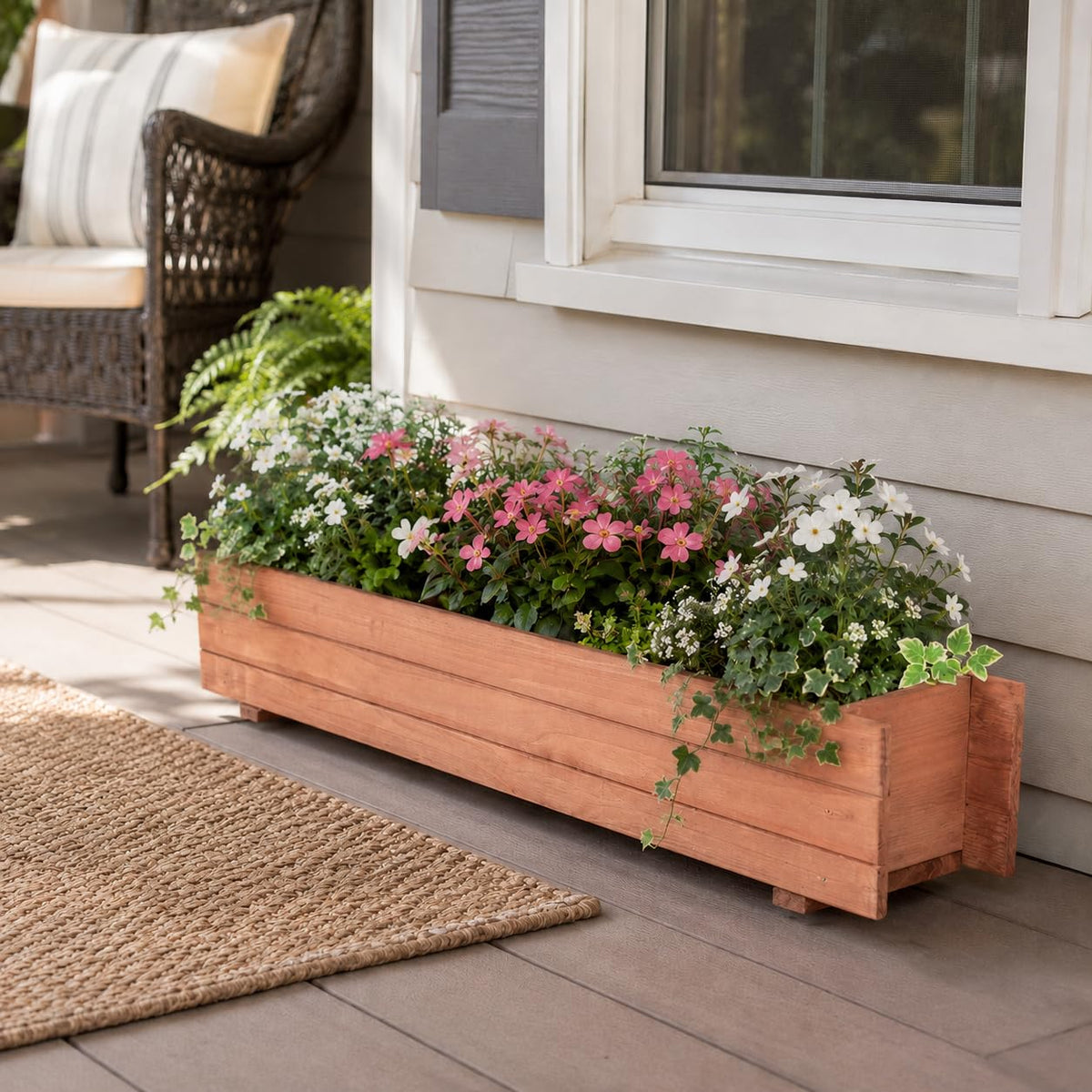 Raised Garden Bed Flower or Vegetable Planter (36" L X 7" W X 6.5" H)