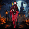 Lucktree 8 Ft Halloween Animatronics, Sound & Touch Activated Grim Reaper with Sickle, Glowing LED Eyes & Scary Voices