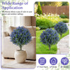 Lucktree Set of 2 Artificial Lavender Topiary Ball Trees | Sun-Proof Indoor Outdoor Fake Evergreen Plants