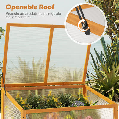 Lucktree Portable Raised Planter Bed Protection with Transparent Flip-top Roof