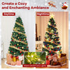 Lucktree 6ft Pre-Lit Fiber Optic Christmas Tree, Top Star, 230 Branch Tips, Metal Stand, Office Home Decoration