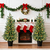 2 Pack 4 FT Pre-lit Cypress Christmas Trees w/70 Warm White LED Lights