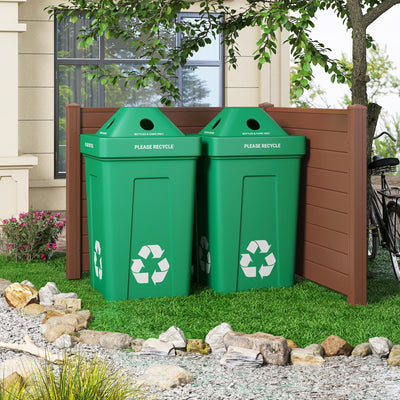 Lucktree Air Conditioner Fence 2/4 Panels - 48''W x 36''H Outdoor Privacy Screen Trash Can Enclosure with 3 Stakes