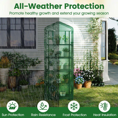 Lucktree Mini Greenhouse Portable Plant Grow House with 5 Tier Shelves