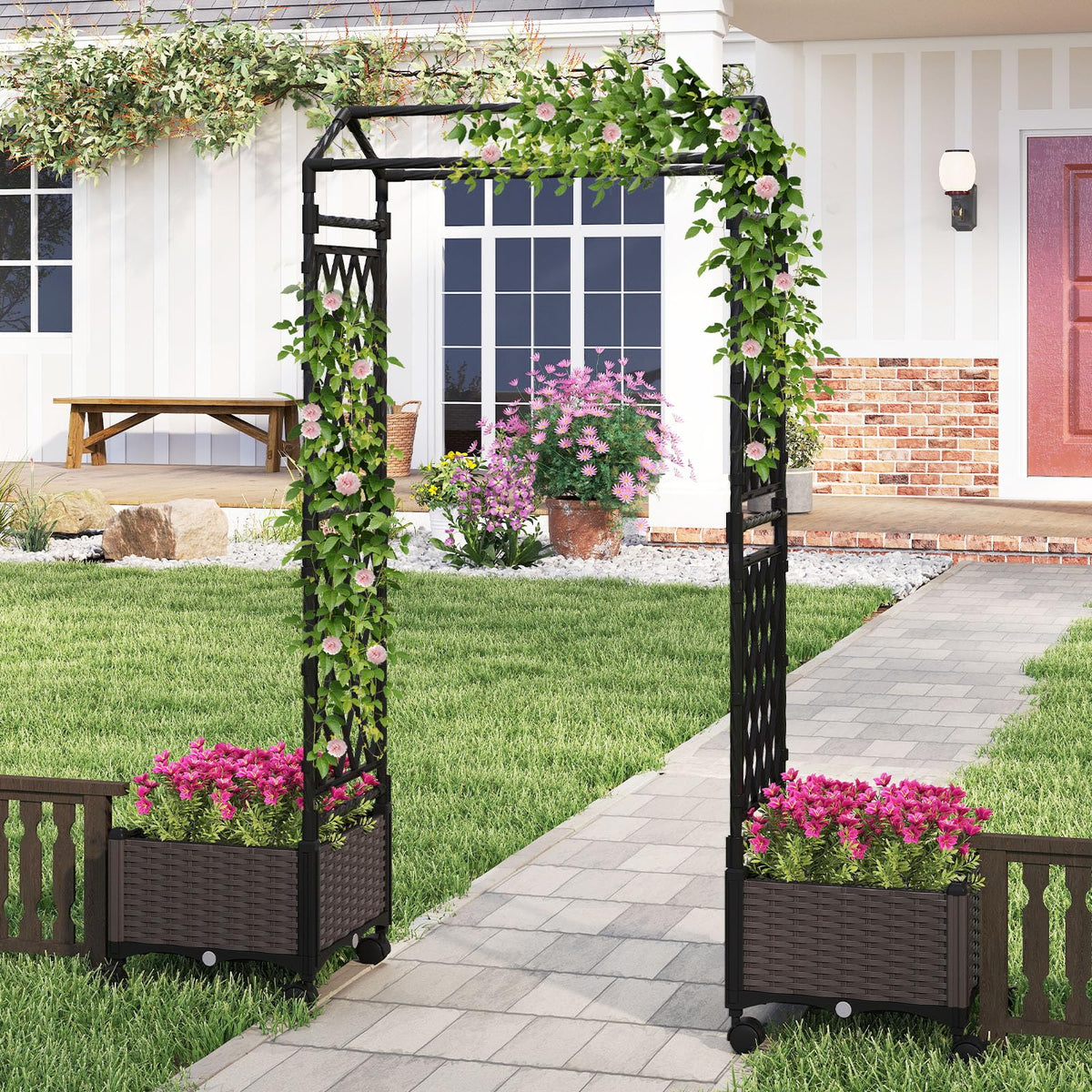Lucktree 5FT Self-Watering Tall Raised Garden Bed w/Wheels