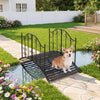 Lucktree 4 FT Metal Garden Bridge with Powder-Coated Finish & Scrollwork Rails