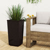 Lucktree Set of 2 Outdoor Wicker Flower Pot, 23 Inch Tall Planters with Drainage Hole, Self-Watering Tray