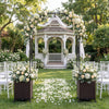 Lucktree Metal Garden Arch Trellis Arbor with 2 Self-Watering Planter Boxes