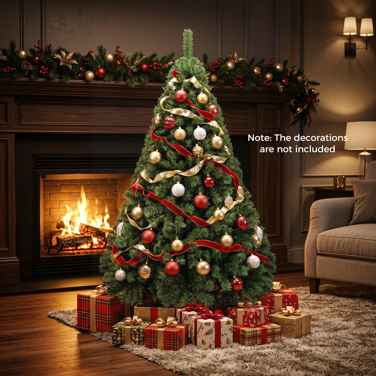 5 FT Artificial Christmas Tree w/Easy-Setup Hinges, Unlit