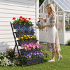 Lucktree 5-Tier Vertical Garden Planter Set 1/2 Raised Garden Bed w/Drainage