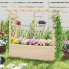 Lucktree Raised Garden Bed with Sided Trellis and Hanging Roof