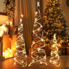 Lucktree Set of 3 Large Christmas Cone Trees, 32” 24” 16” Indoor Christmas Trees w/Warm White LED Lights