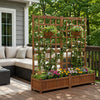 Lucktree Wooden Raised Garden Bed with Trellis