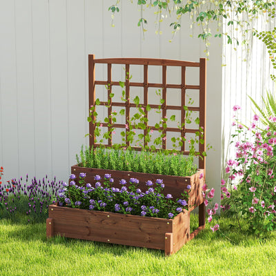 Lucktree Raised Garden Bed with Legs and Trellis