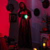 Lucktree 6 FT Halloween Animatronics Standing Witch, Talking Animated Wicked Witch with Light Up Eyes & Magical Ball
