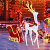 Lucktree Lighted Christmas Reindeer & Sleigh Set, Light-up Xmas Decorations with 462 LED Lights