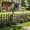 Lucktree No Dig Decorative Metal Garden Fence with Fleur-de-Lis Finials