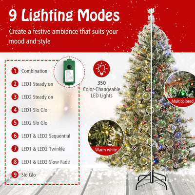 Lucktree 6ft / 7.5ft / 9ft Pre-Lit Artificial Christmas Tree with 360° Quick Power Connector