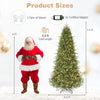 7/7.5/8 ft Pre-Lit Christmas Tree, 925 Hinged Tips with Pine Cones