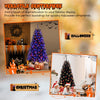 Lucktree 6/7/8 FT Pre-Lit Black Halloween Tree, Artificial Hinged Christmas Tree with 280/380/500 Orange & Purple LED Lights