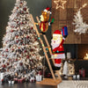 Lucktree 5.5 FT Lighted Reindeer & Santa Claus on Ladder