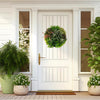 Lucktree 2 Pack Hanging Artificial Plants Panels, 20" Round Framed 3D Greenery Wall Art Decor