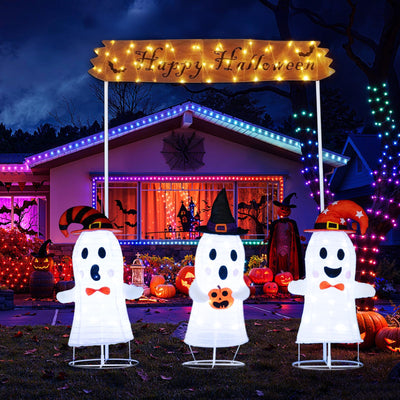 Lucktree Set of 3 Lighted Halloween Decorations Outdoor/Indoor