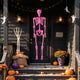 Lucktree 5.5 FT Halloween Pink Skeleton Life-Size Poseable Skeleton with Movable Joints