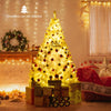 Lucktree White Pre-Lit Artificial Christmas Tree with Warm White & 3-Color LED Lights