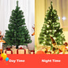 4ft Pre-Lit Christmas Tree, Artificial PVC Xmas Tree with 100 Warm White LED Lights and Stable Triangular Stand - LucktreeUS