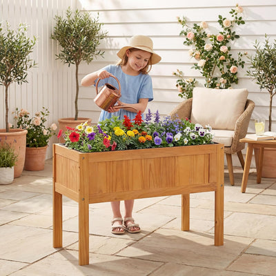 Lucktree Solid Wooden Raised Garden Bed w/Legs (35”Lx 16”Wx24”H)