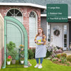 Lucktree Walk-in Lean-to Greenhouse - with 3-Tier Plant Stand, 7’x 3.5’x 7’ Green House, PE Grid Cover