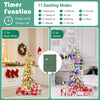 Lucktree Pre-Lit Flocked Pencil Christmas Tree Artificial Slim Xmas Tree
