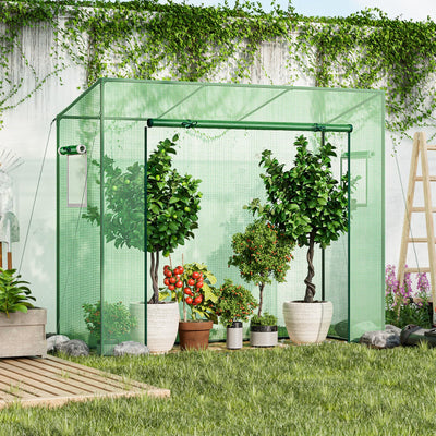 Lucktree Outdoor Portable Mini Greenhouse w/ PE Cover & 4 Ground Stakes & Ropes