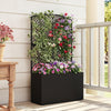 Lucktree 49 inch Tall PE Rattan Raised Garden Bed with Trellis