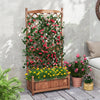 Lucktree 60” Wooden Planter Container with Drainage Holes Trellis