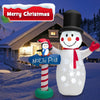 Lucktree 6 FT Inflatable Christmas Snowman, Blow up Xmas Decoration w/ Penguin Guidepost