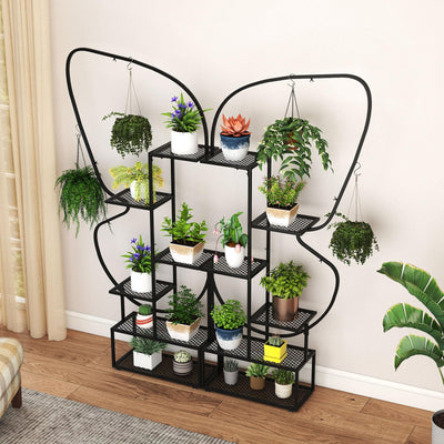 Lucktree 2 Pack 6-Tier Butterfly-Shaped Plant Stand Indoor