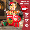 Lucktree 7 Ft Christmas Inflatable, Blow up Pre-Lit Gingerbread Man in Mug with Gift Boxes & Candy Cane