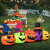Lucktree 9 FT Inflatable Halloween Pumpkin Patch Family, Blow up Yard Decoration with Built-in LED Lights and Witch Hats