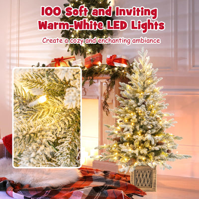 Lucktree 4 FT Pre-lit Entrance Christmas Tree with 231 Branch Tips and 100 LED Lights