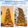 Lucktree 7 FT Artificial Halloween Tree, Pre-Lit Black Christmas Tree with Bendable Top Section