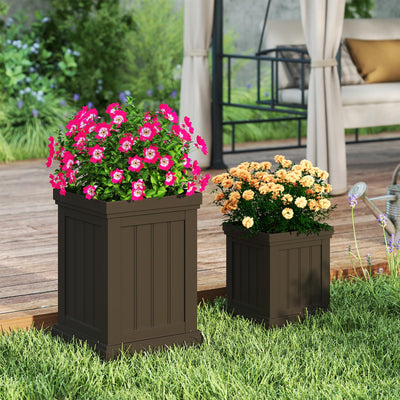 Lucktree 19" Large & 13” Small Flower Pots with Drainage Holes & Nesting Design