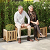 Lucktree 2-in-1 Outdoor Bench with 2 Raised Garden Beds