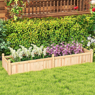 Lucktree Wood Raised Garden Bed with Corner Drainage